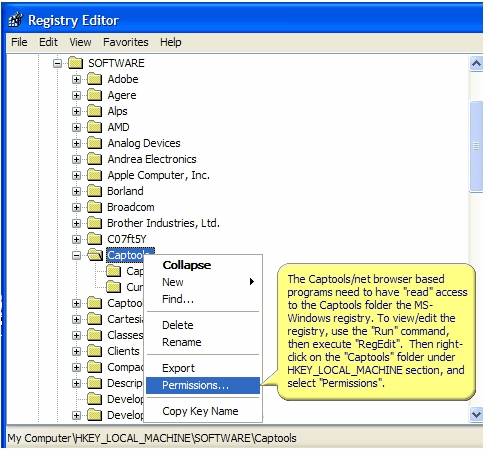 windows registry permissions reset